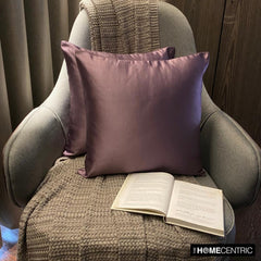 Lilac Satin Throw Pillow Cover - Lilac Slub Satin