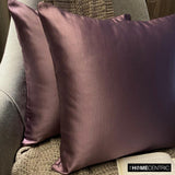 Lilac Slub Satin - Lilac Satin Throw Pillow Cover