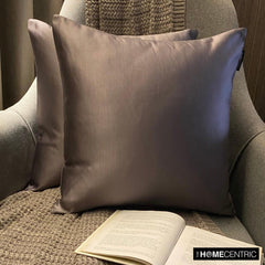 Ash Purple Satin Throw Pillow Cover - Ash Purple Slub Satin
