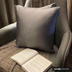 Silver Satin Throw Pillow Cover - Silver Gray Slub Satin