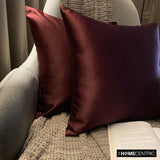 Wine Slub Satin - Wine & Purple Satin Throw Cushion Cover