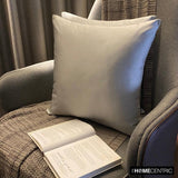 Light Gray Slub Satin - Light Gray Satin Throw Cushion Cover