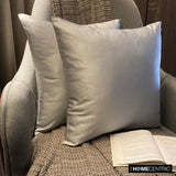 Light Gray Slub Satin - Light Gray Satin Throw Cushion Cover
