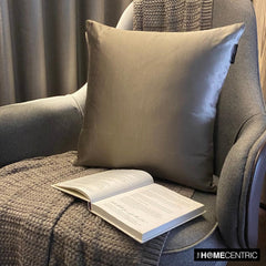 Taupe Satin Throw Pillow Cover - Taupe Gray Slub Satin