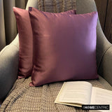 Light Purple Slub Satin - Light Purple Satin Throw Cushion Cover