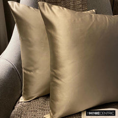Champagne Satin Throw Pillow Cover - Champagne Slub Satin