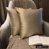 Champagne Slub Satin - Champagne Satin Throw Cushion Cover