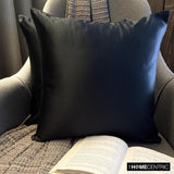 Black Slub Satin - Black Satin Throw Cushion Cover Pack of 2