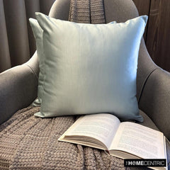 Ice Green Satin Throw Pillow Cover - Ice Green Slub Satin