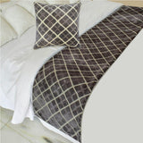 Velvet Crossroads - Velvet Gray Decorative Bed Runner and Cushion Cover