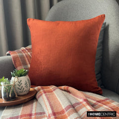 Orange Velvet Throw Cushion Cover - Velvet Orange Jules