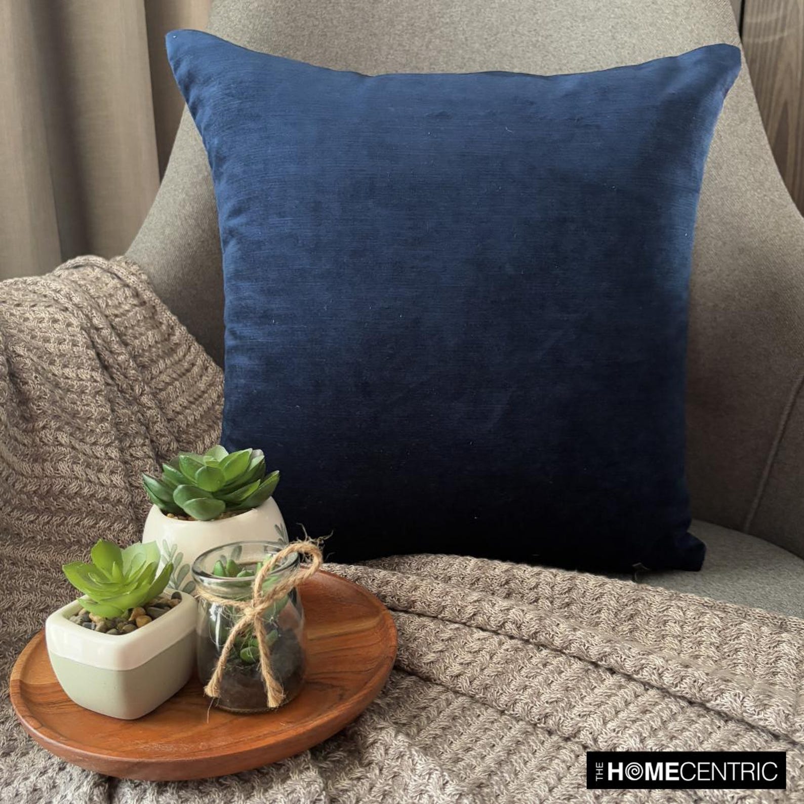 Velvet Blue Jules Throw Cushion Cover