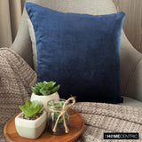 Velvet Blue Jules - Blue Velvet Decorative Euro Sham