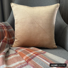 Velvet Beige Jules - Beige Velvet Decorative Euro Sham