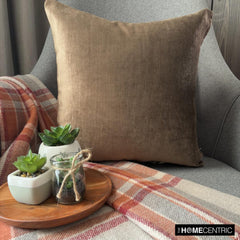 Velvet Choco Jules - Brown Velvet Decorative Euro Sham