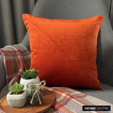 Velvet Orange Jules - Orange Velvet Throw Cushion Cover