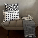 Mono Illusion - Black And White Cotton Throw Cushion Cover