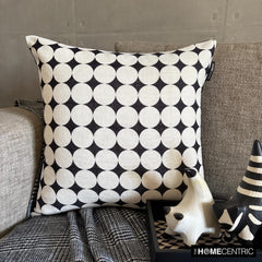 Black And White Cotton Throw Pillow Cover - Mono Muse