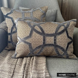 Ashen Interlock - Gray Velvet Throw Cushion Cover