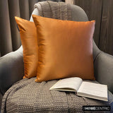 Orange Slub Satin - Orange Satin Throw Cushion Cover