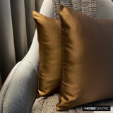Brown Slub Satin - Brown Satin Throw Pillow Cover