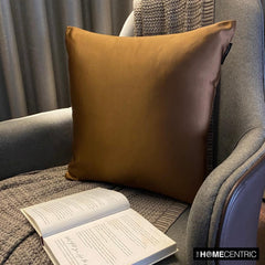 Brown Satin Throw Pillow Cover - Brown Slub Satin