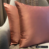 Dusty Pink Slub Satin - Pink Satin Throw Pillow Cover