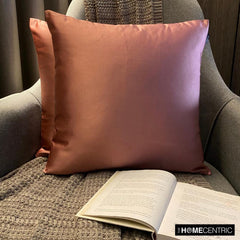 Pink Satin Throw Pillow Cover - Dusty Pink Slub Satin