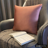 Dusty Pink Slub Satin - Pink Satin Throw Pillow Cover