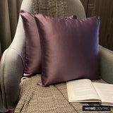 Lilac Slub Satin - Lilac Satin Throw Pillow Cover