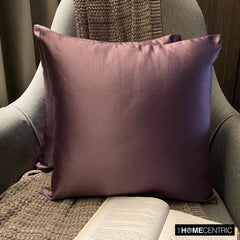 Lilac Satin Throw Pillow Cover - Lilac Slub Satin