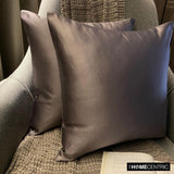 Ash Purple Slub Satin - Ash Purple Satin Throw Pillow Cover