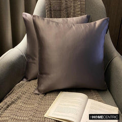 Ash Purple Satin Throw Pillow Cover - Ash Purple Slub Satin