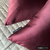Wine Slub Satin - Wine & Purple Satin Throw Cushion Cover