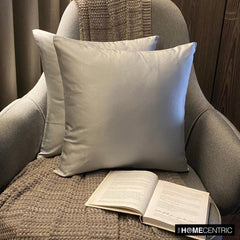 Light Gray Satin Throw Pillow Cover - Light Gray Slub Satin