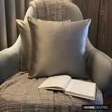 Taupe Gray Slub Satin - Taupe Satin Throw Pillow Cover