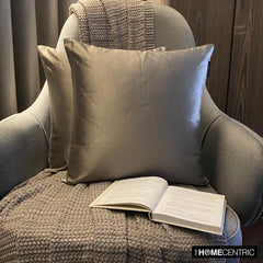 Taupe Satin Throw Pillow Cover - Taupe Gray Slub Satin