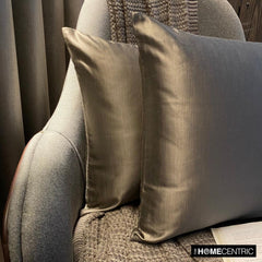 Taupe Satin Throw Pillow Cover - Taupe Gray Slub Satin