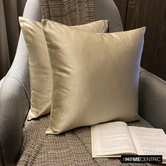 Cream Satin Throw Pillow Cover - Cream Satin Slub