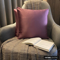 Light Purple Satin Throw Pillow Cover - Light Purple Slub Satin