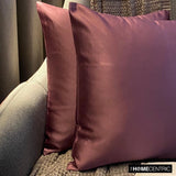 Light Purple Slub Satin - Light Purple Satin Throw Cushion Cover