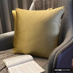 Light Gold Satin Throw Pillow Cover - Light Gold Slub Satin