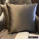 Taupe Gray Slub Satin - Taupe Satin Throw Pillow Cover