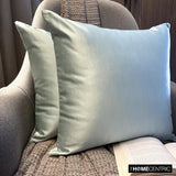 Ice Green Slub Satin - Ice Green Satin Throw Cushion Cover