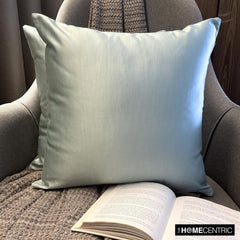 Ice Green Satin Throw Pillow Cover - Ice Green Slub Satin