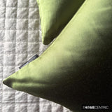 Olive Green Slub Satin - Olive Green Satin Throw Cushion Cover