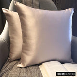 Light Pink Slub Satin - Light Pink Satin Throw Cushion Cover