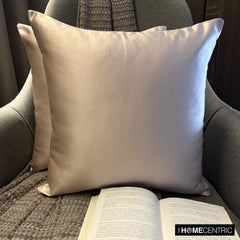 Light Pink Satin Throw Pillow Cover - Light Pink Slub Satin