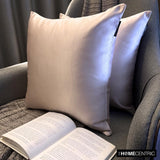 Light Pink Slub Satin - Light Pink Satin Throw Cushion Cover