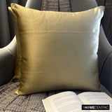Light Gold Slub Satin - Light Gold Satin Throw Cushion Cover